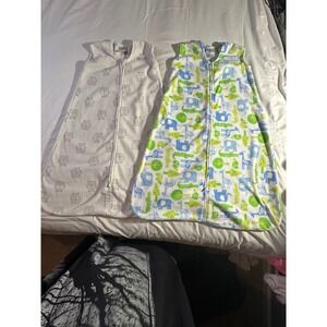 Halo SleepSack Lot of 2 Fleece Wearable Blankets Medium 6-12 Months Owls Safari